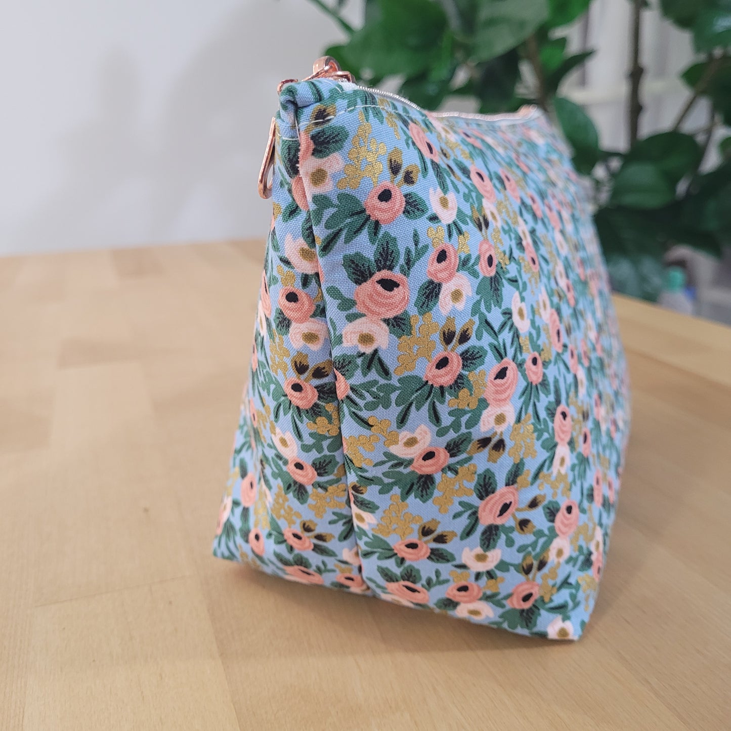 Blush Bloom Jumbo Makeup Bag – Handmade Large Cosmetic Pouch