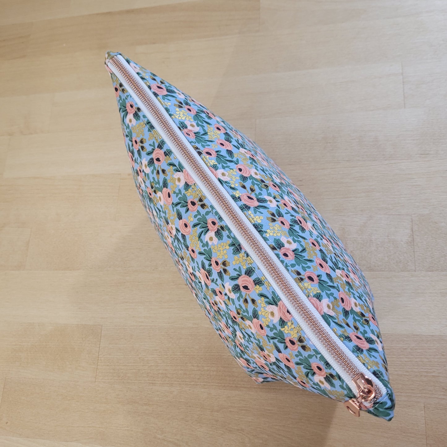 Blush Bloom Jumbo Makeup Bag – Handmade Large Cosmetic Pouch