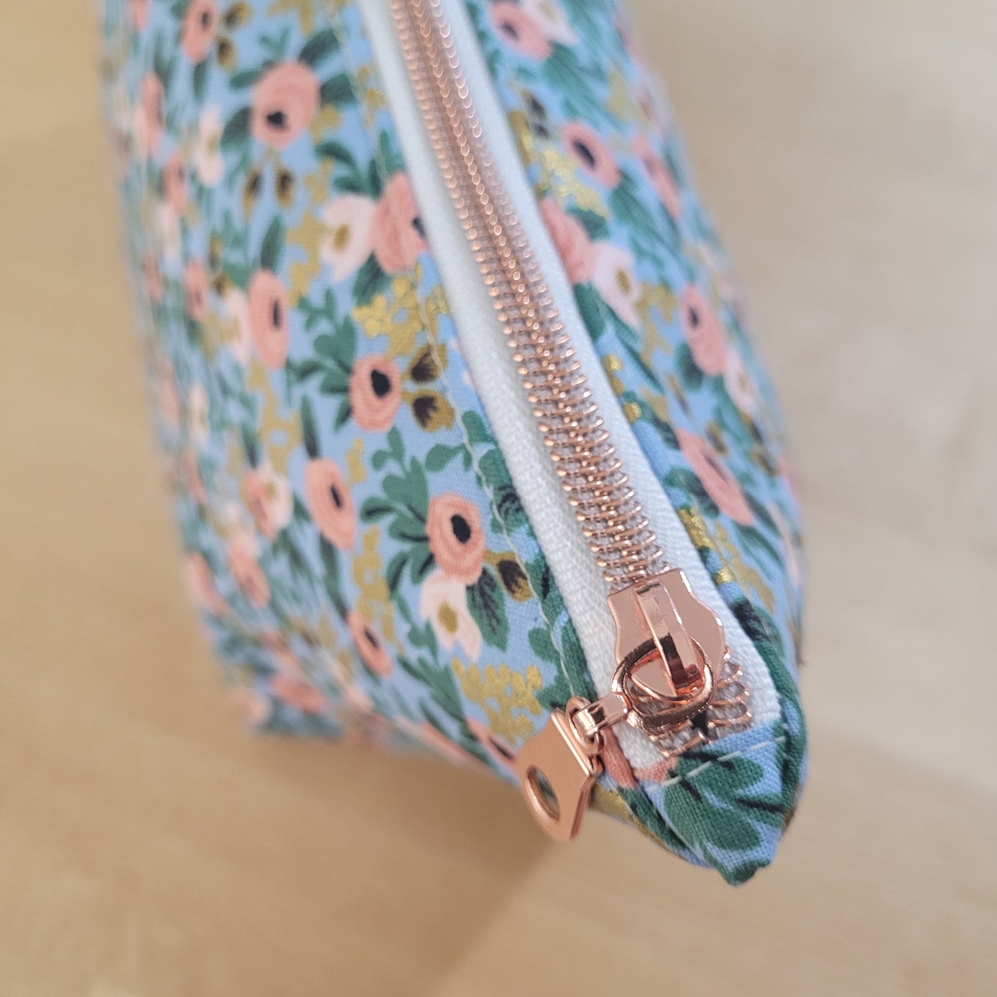Blush Bloom Jumbo Makeup Bag – Handmade Large Cosmetic Pouch