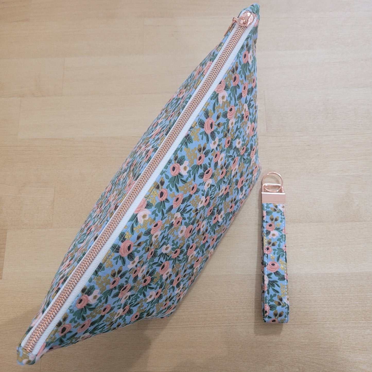 Blush Bloom Jumbo Makeup Bag – Handmade Large Cosmetic Pouch