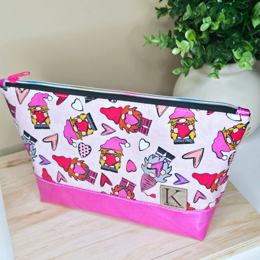Gnome Zipper Pouch - Handmade Fabric Pouch