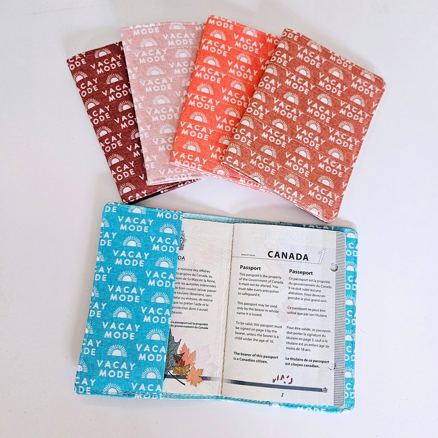 Beach theme passport cover front view