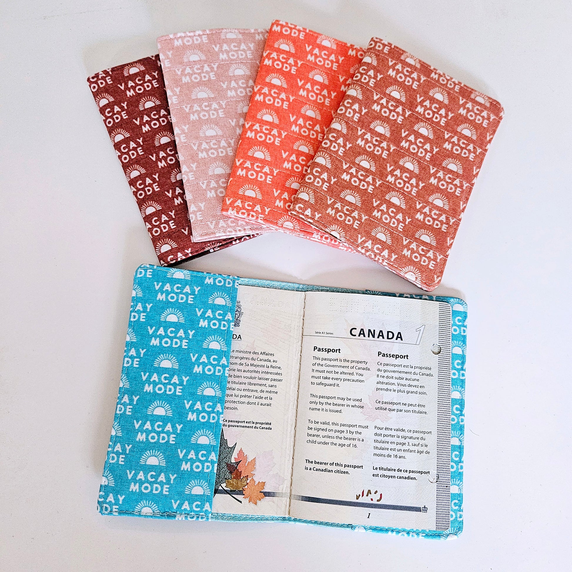 Beach theme passport cover front view