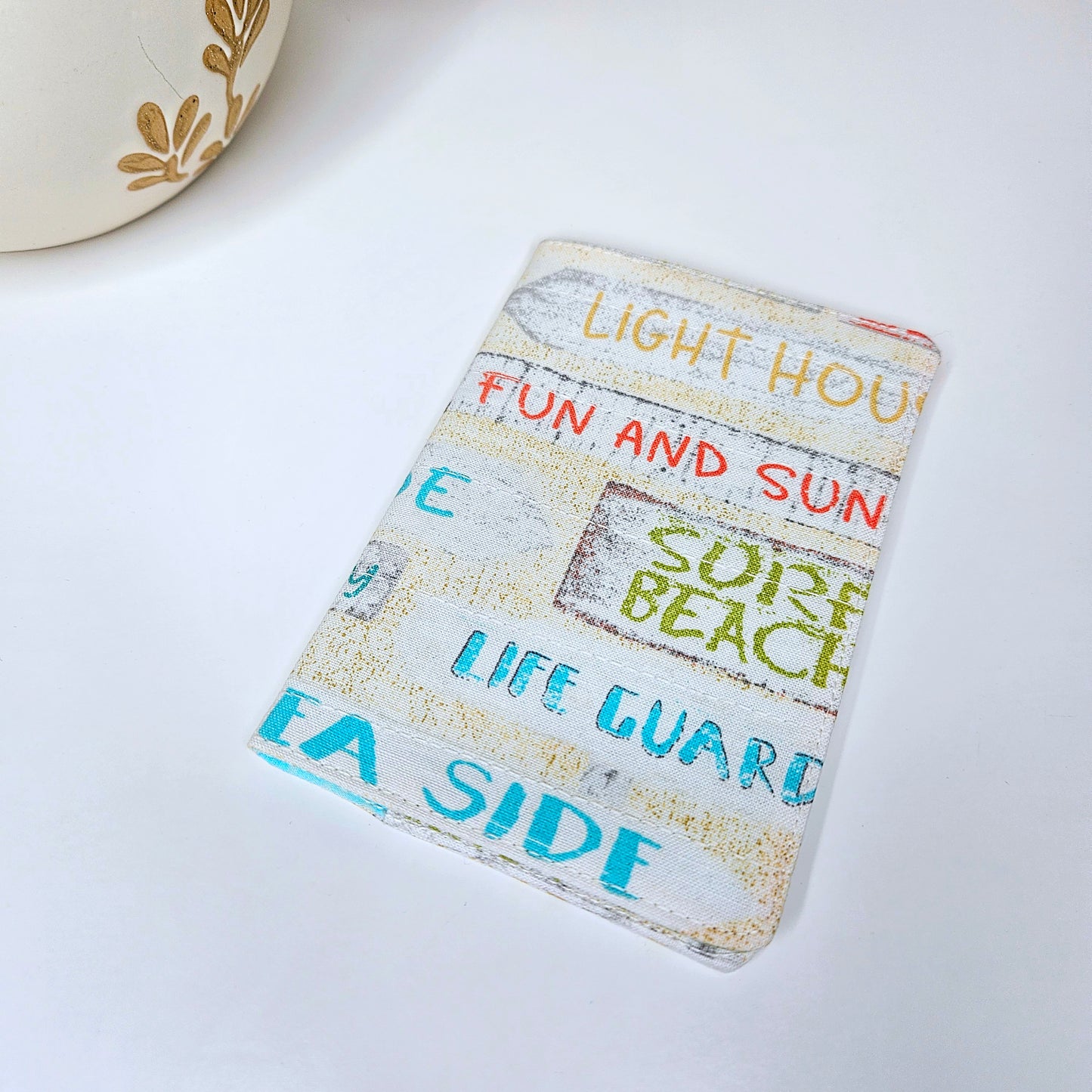 Surf style passport holder front view